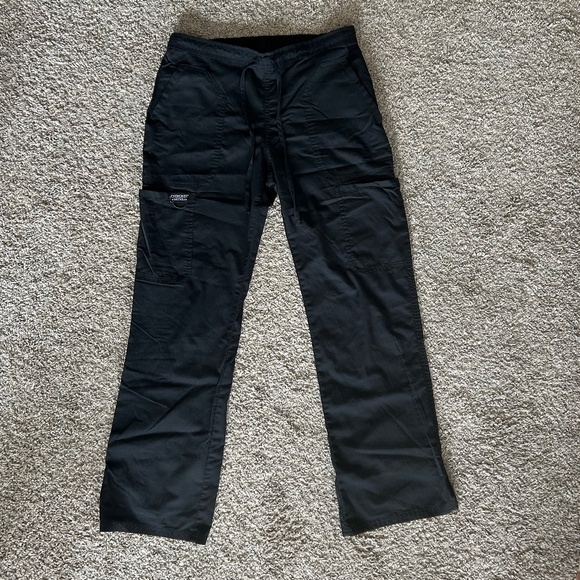 Cherokee Workwear (Set of 4!!) Bootcut Straight Leg Black Scrub Pants Size Small - Picture 2 of 7